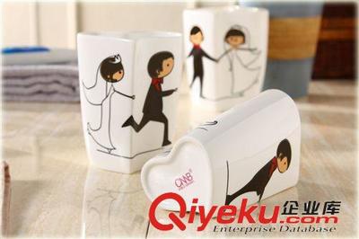 諾寶卡通衛(wèi)浴五件套 情侶婚慶禮品套裝，潮安瓷業(yè)精工打造